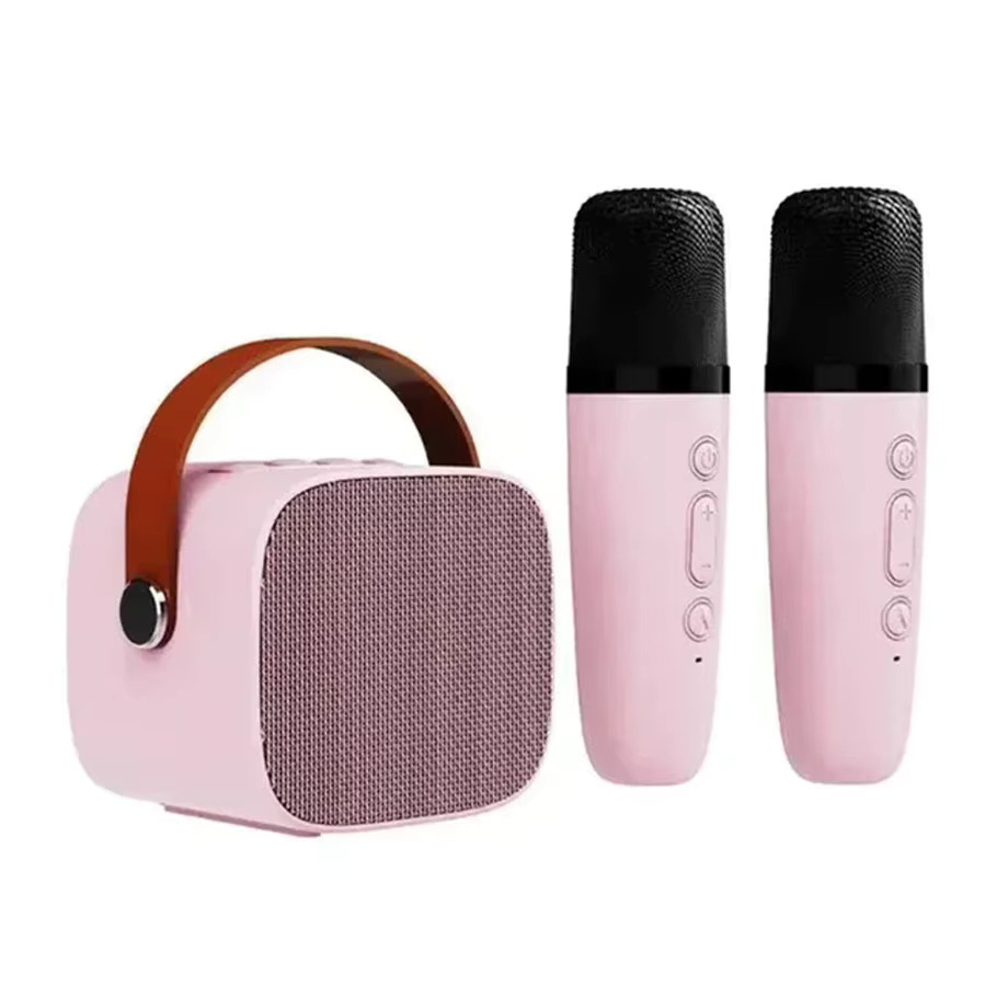 Tragbarer kabelloser Bluetooth Karaoke Lautsprecher mit Mikrofon von AyeBeau in Blau oder Pink - Bild 4