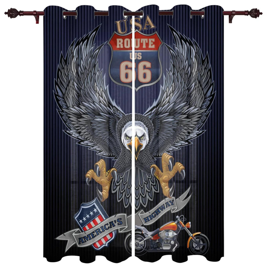 Adler Banner Vorhang mit Grafikdesign für Schlafzimmer, Wohnzimmer oder Kinderzimmer, Mehrfarbig, Breite: 135 cm, Höhe: 60 cm - Bild 2