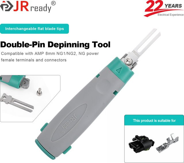 JRready JRconDRK-D280200 Doppelstift-Ausziehwerkzeug für AMP 8mm NG1/NG2, NG Power Buchsenklemmen und Steckverbinder - Bild 1