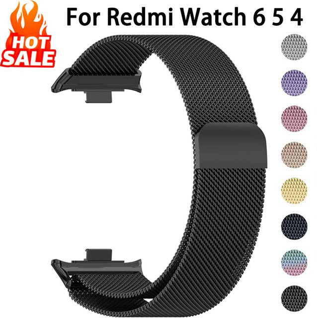 Uhrenarmband Milanaise, Edelstahl, Schwarz, Unisex, für Redmi Watch 6 5 4 - Bild 1