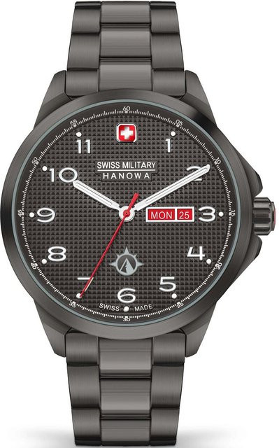 Swiss Military Hanowa Armbanduhr, Quarz, Edelstahl, Schwarz, 45 mm, Herren - Bild 1