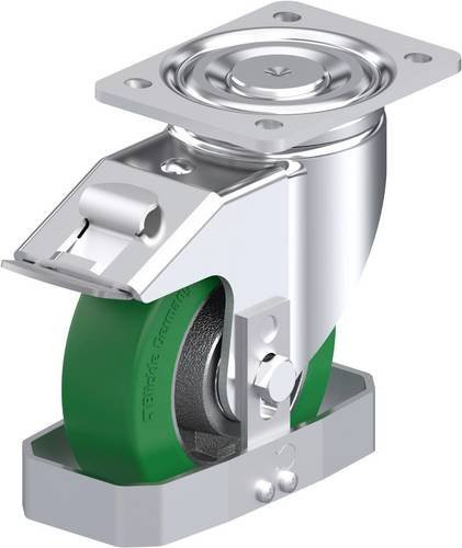 Blickle Stahlblech-Lenkrolle LH-GST 150K-FI-FS in Silber mit 150 mm Rad-Durchmesser und 570 kg Tragfähigkeit - Bild 1