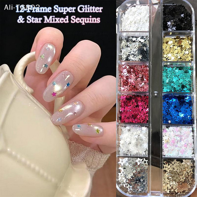 STERN Nagelglitter, Bunte Sterne und Punkte, Glänzend - Bild 1