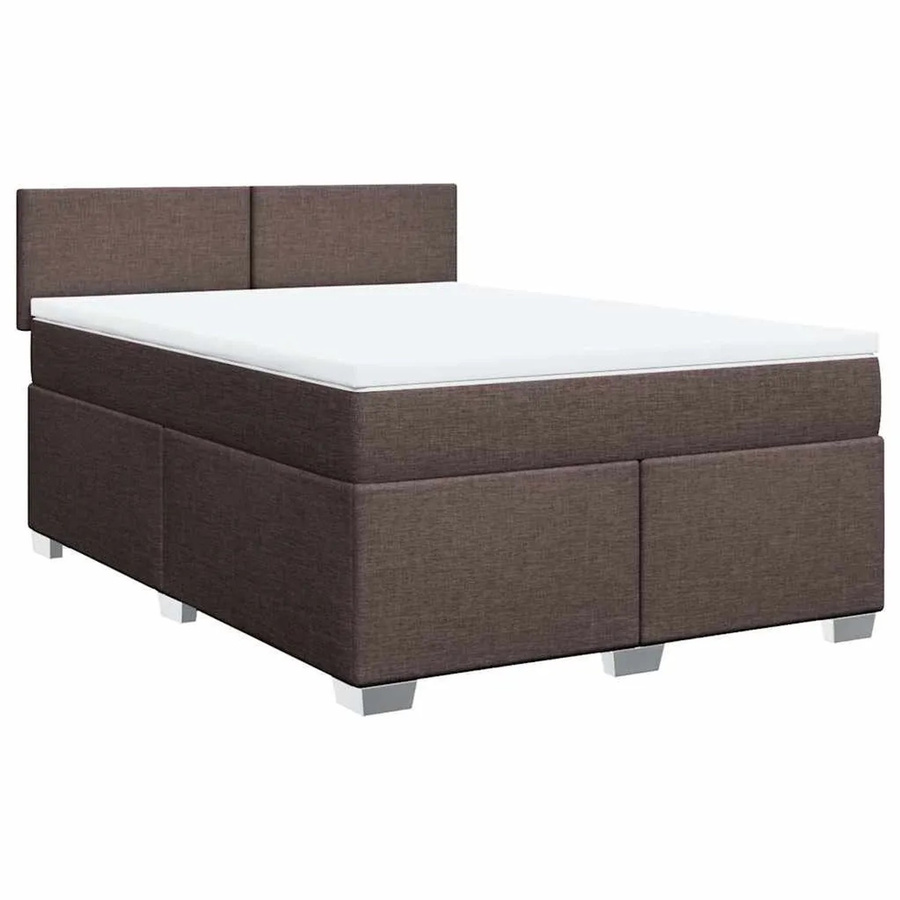 vidaXL Boxspringbett Hybrid mit Matratze und Taschenfederkern, Dunkelbraun, B/T/H: 140 x 190 cm - Bild 2