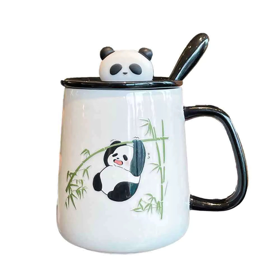 Weiße Keramiktasse mit Panda-Motiv To Catch Fish für Erwachsene - Bild 2
