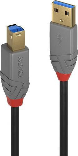 Lindy USB 3.2 Gen1 Kabel Anthra Line USB-A auf USB-B in Schwarz, 5,00 m - Bild 1
