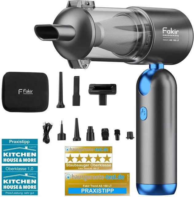 Fakir AS 150 LT Trend Akku-Handstaubsauger in Anthrazit Blau mit Blow-Funktion und waschbarem Filter B/H/T: 6,4 x 21,0 x 21,5 cm - Bild 1