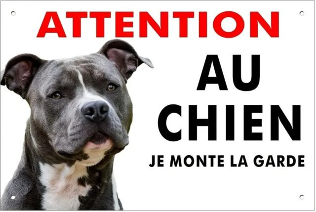 CIFBUY Amstaff Metall-Wandkunst Blechschild im rustikalen Design, Mehrfarbig, B: 30,0 cm, H: 20,0 cm - Bild 1