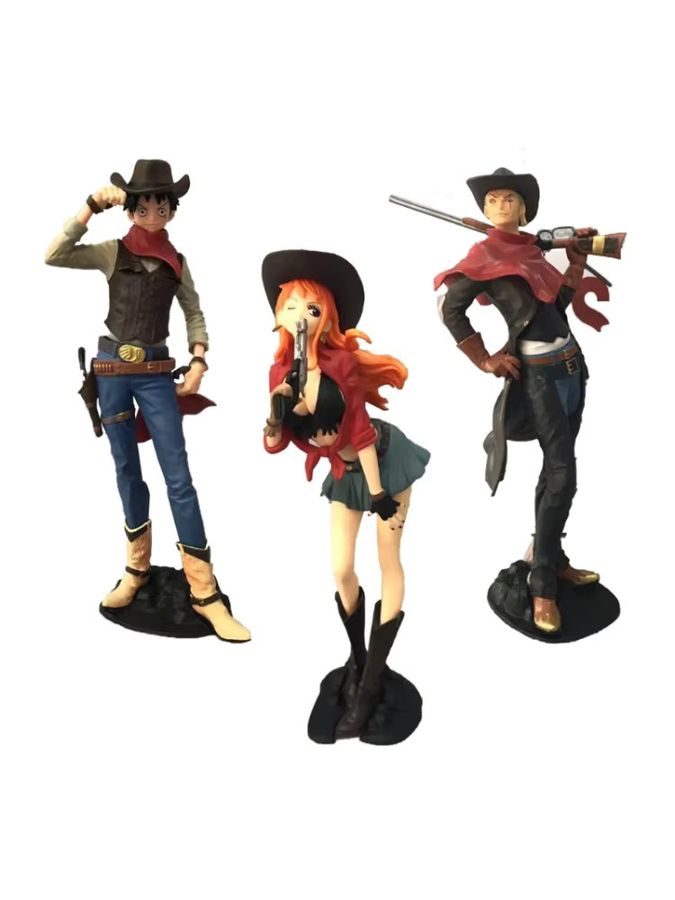 Bandai One Piece Anime Actionfigur Cowboy Edition Nami Zoro Ruffy Shiki Multicolor - Bild 3