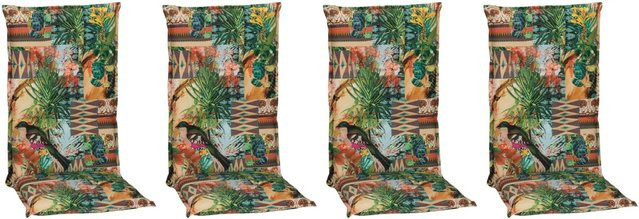 Beo Sitzauflage Hochlehner Texas 4er Set mit Dschungel Design, bunt, B/H: 98 x 46 cm - Bild 2