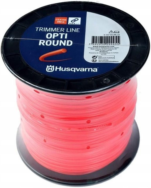 Husqvarna Opti Round Benzin-Rasentrimmerfaden, Durchmesser: 2,4 mm, Länge: 240 m, Farbe: Rot - Bild 1