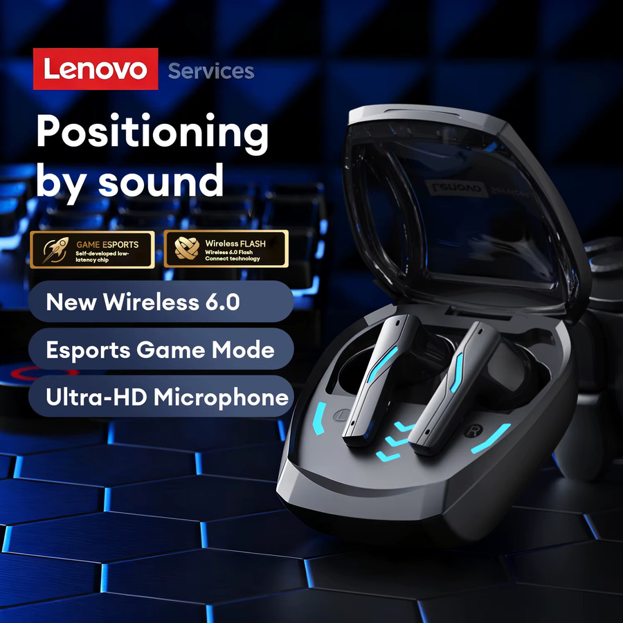 Lenovo GT100 TWS Bluetooth 6.0 Gaming-Ohrhörer in Schwarz oder Grau mit extrem niedriger Latenz und HD-Sprachanrufen - Bild 2