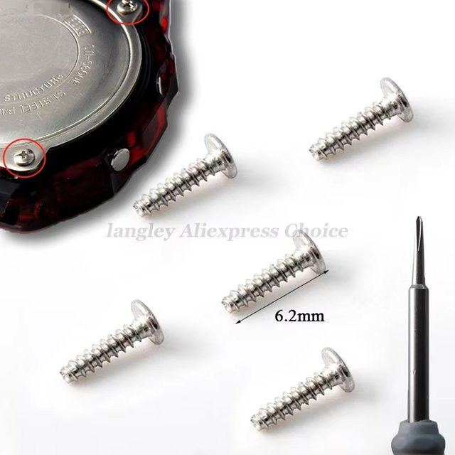 Casio Uhrengehäuse-Schrauben, Edelstahl, Silber, Unisex - Bild 1