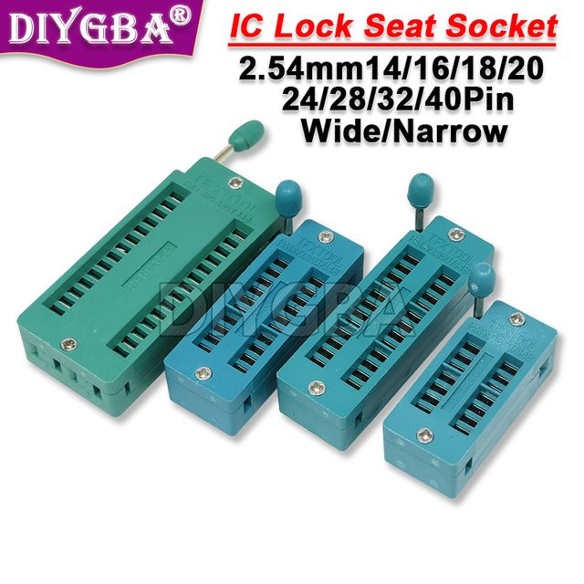DIYGBA IC Lock Sitz Buchse Universal ZIF Test Buchse mit 2,54mm Abstand für 14pin bis 28pin - Bild 1