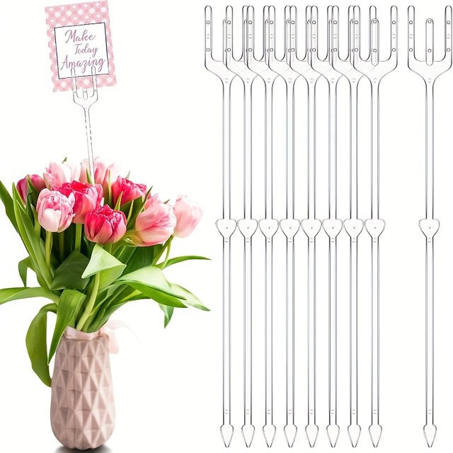 80 Stück florale Kartenhalter aus Kunststoff für Blumenarrangements bei Hochzeiten und Geburtstagen - Bild 1