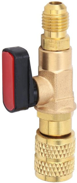 Neoglint Messing Kältemittel-Kugelhahn-Adapter R410 in Gold mit 45BAR und G14 G516 Anschluss - Bild 1