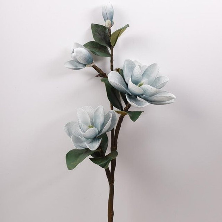 Fanda Magnolien-Hochzeitsdekoration mit 3D-Seidenblumen und Orchideenzweigen in Blau, Höhe: 96 cm