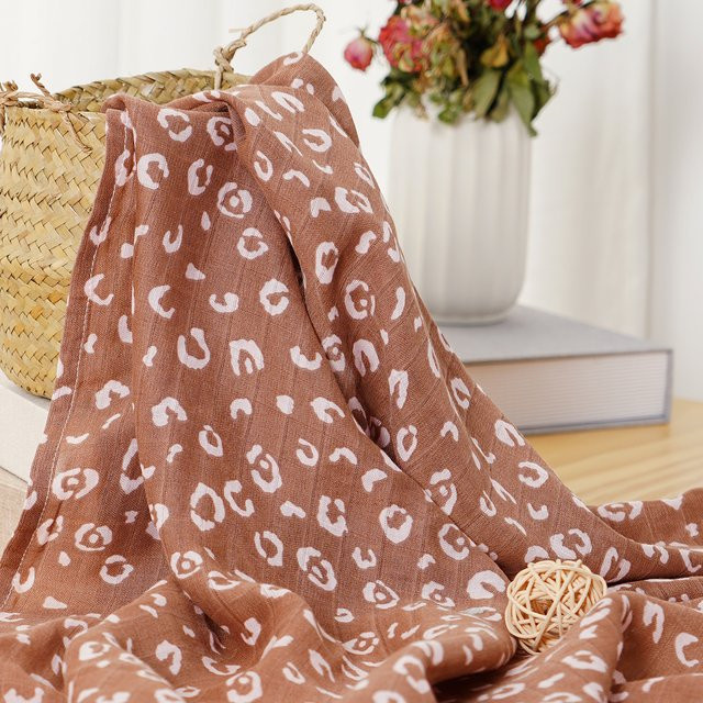 Baby-Musselin-Wickeldecke aus Bambus-Baumwolle mit Tier-Aufdruck, B/B: 120 x 110 cm - Bild 1