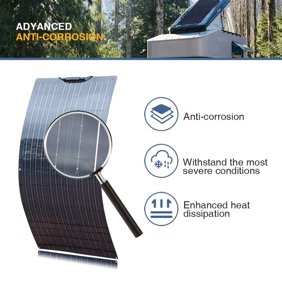 xinpuguang Solarpanel-Starter-Kit 200W mit 2 Stück 100W Monokristallinen Modulen und 20A Laderegler 12V in Schwarz für Wohnmobile, Boote und Camping - Bild 3