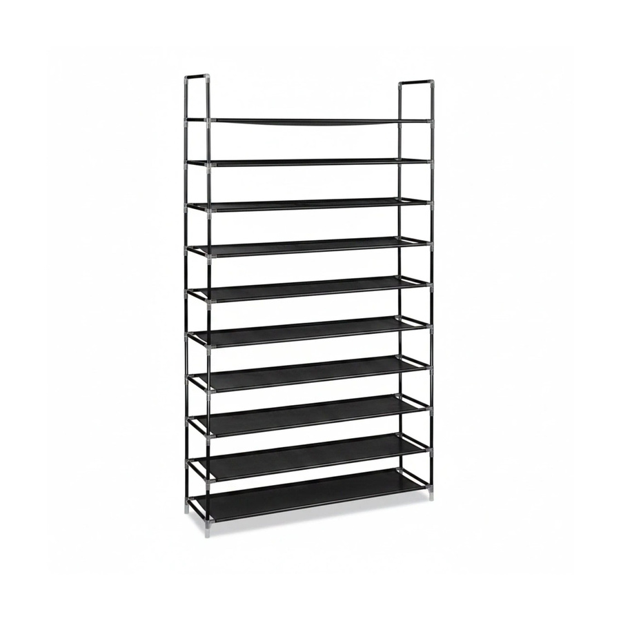 Relaxdays Schuhregal aus wasserabweisendem Stoff in Schwarz, B/H/T: 100 x 175,5 x 29 cm - Bild 2