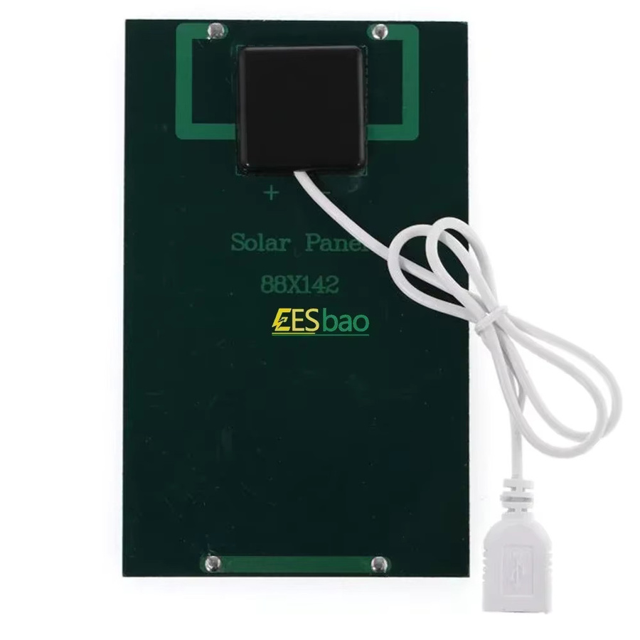 EESBAO Tragbares 5V USB Solarpanel in Schwarz, Wasserdichtes Outdoor-Solarladegerät für Handy und Powerbank - Bild 2