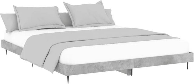 vidaXL Bettgestell aus Holzwerkstoff und Metall in Betongrau B/T/H: 160 x 200 x 163 cm - Bild 1