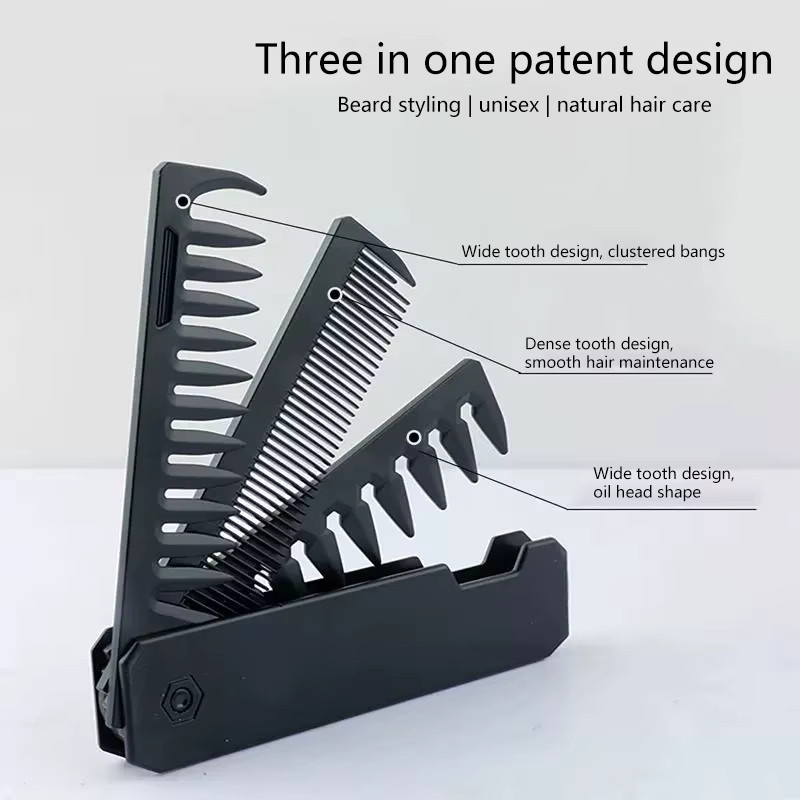 JCSYFAC 3-in-1 Taschen-Klappkamm, Unisex - Bild 3