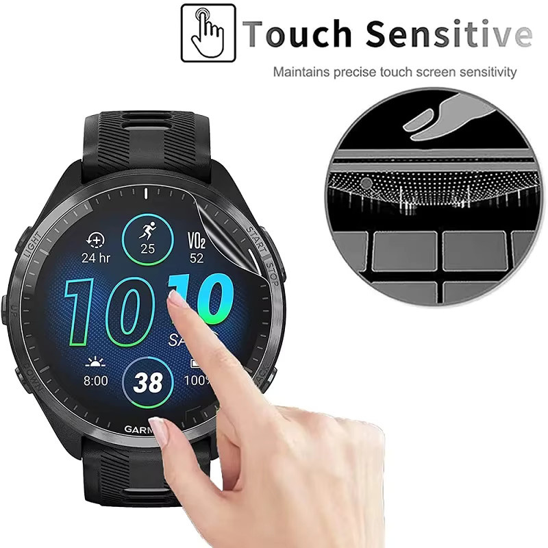 Hydrogel-Displayschutzfolie für Garmin Forerunner 55 165 255 265 965 Venu 2 Vivomove Trend und Vivoactive 5, transparent - Bild 1
