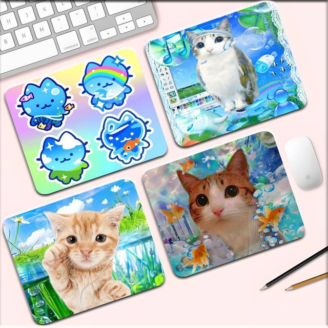 Frutiger Aero Art Mauspad und Tastaturpad in Multicolour, rutschfestes Schreibtischpad für Laptop und Tastatur - Bild 1