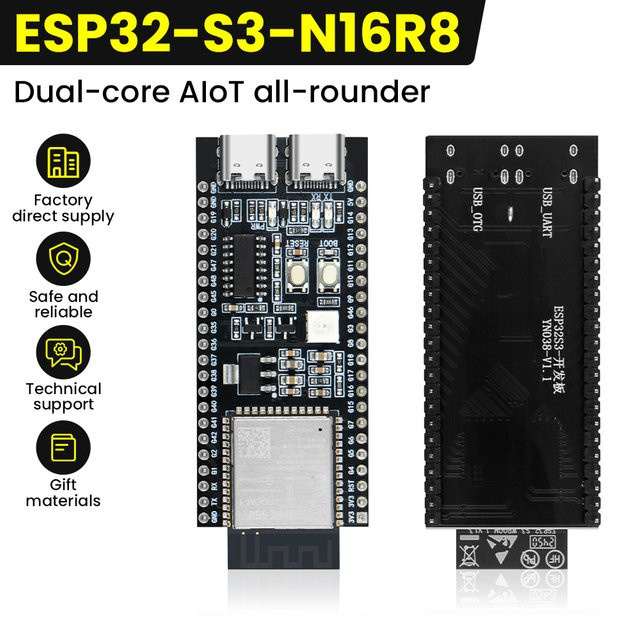 Keyestudio ESP32-S3-N16R8 Entwicklungsboard mit USB-C Anschluss in Schwarz - Bild 1