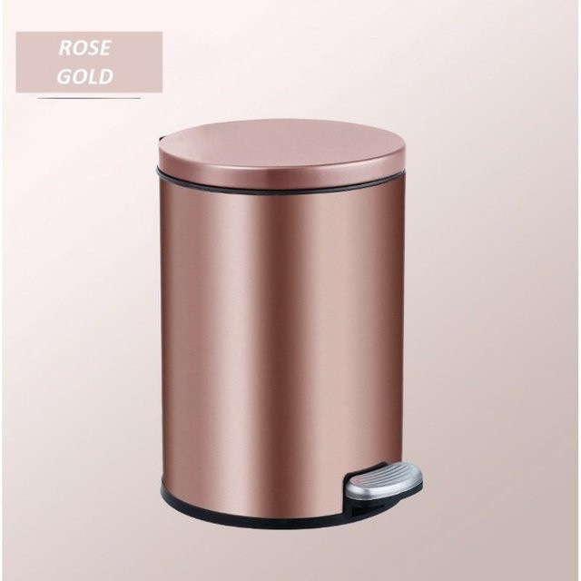 Decor Dream Automatischer Soft-Close Edelstahl Mülleimer mit Fußpedal und herausnehmbarem Inneneimer, Rose Gold, 8L - Bild 1