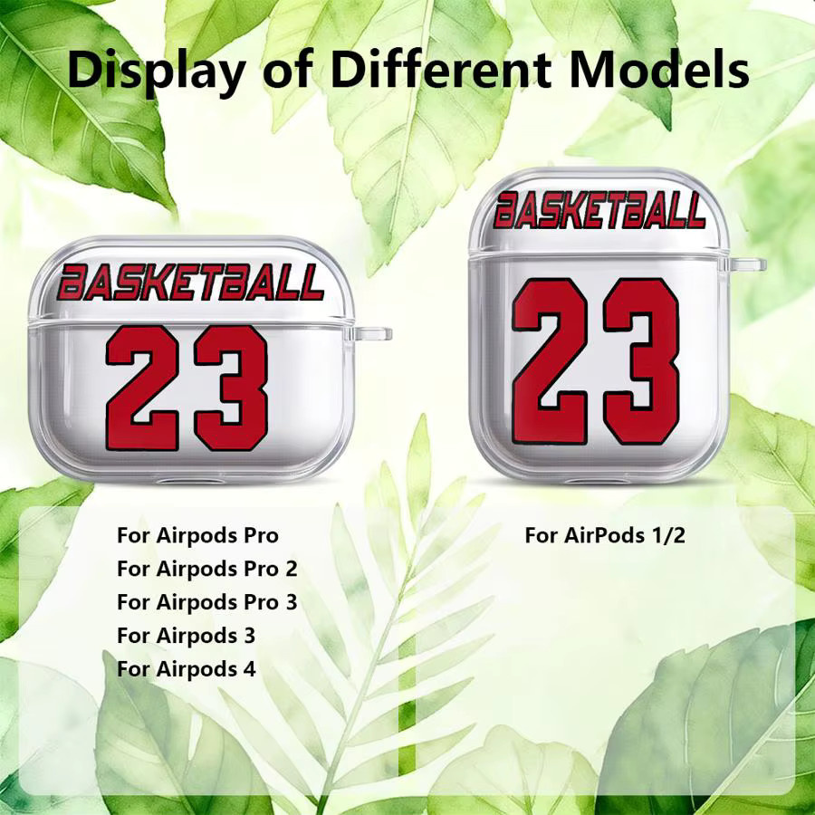 Transparente Apple AirPods Pro Hülle mit Basketball Design Nr. 23 - Bild 2