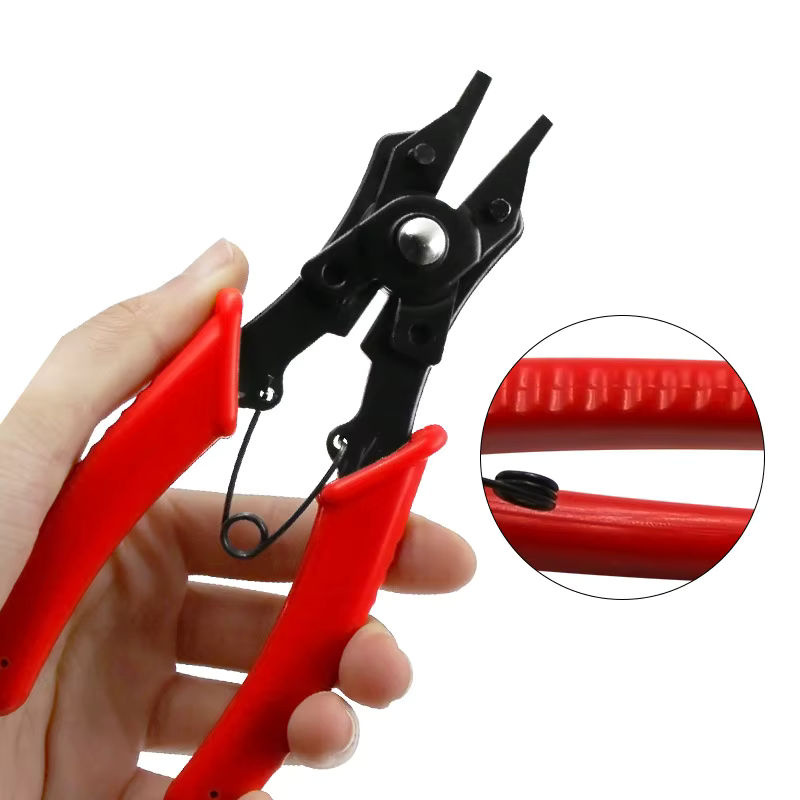 JUSTINLAU 4-in-1 Sicherungsringzangen-Set mit abnehmbarem Zangenkopf in Rot - Bild 3