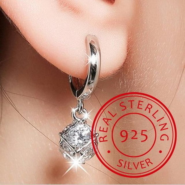 POMOiii Ohrstecker 925 Silber, Zirkonia, Damen, weiß - Bild 1
