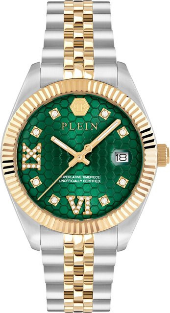 Philipp Plein Damenuhr, Quarz, Edelstahl, Grün, 34 mm, 5 ATM - Bild 1