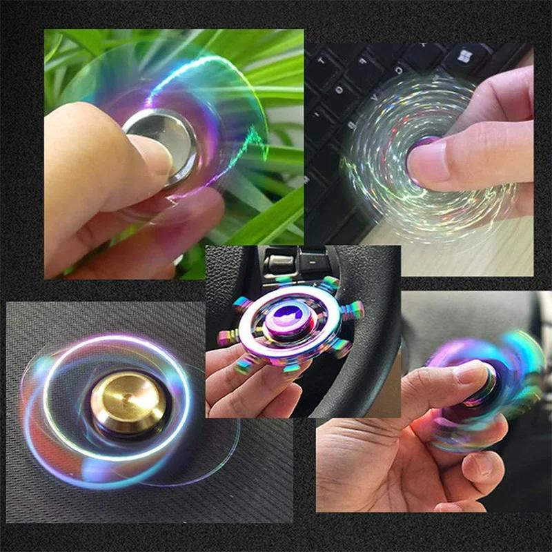 Yiran bag Metall Regenbogen Fidget Spinner Bunt EDC Hand Spinner - Bild 2
