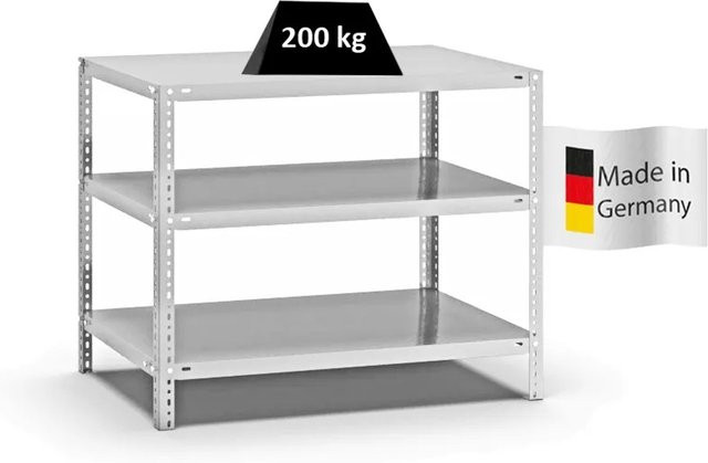 PROREGAL Fachbodenregal Medium-Duty Grundregal mit 3 Ebenen, Lichtgrau, H x B x T: 80 x 100 x 60 cm - Bild 1