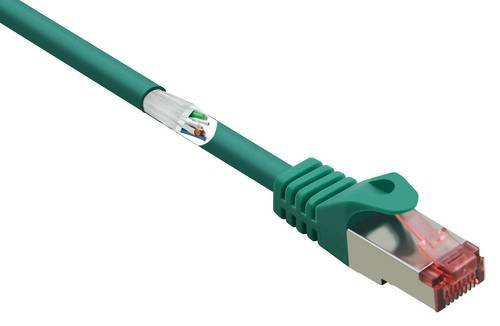 Renkforce RF-5052916 RJ45 Patchkabel CAT 6 S/FTP Ethernet LAN in Grün mit Rastnasenschutz und vergoldeten Steckkontakten, Länge: 2,00 m - Bild 1