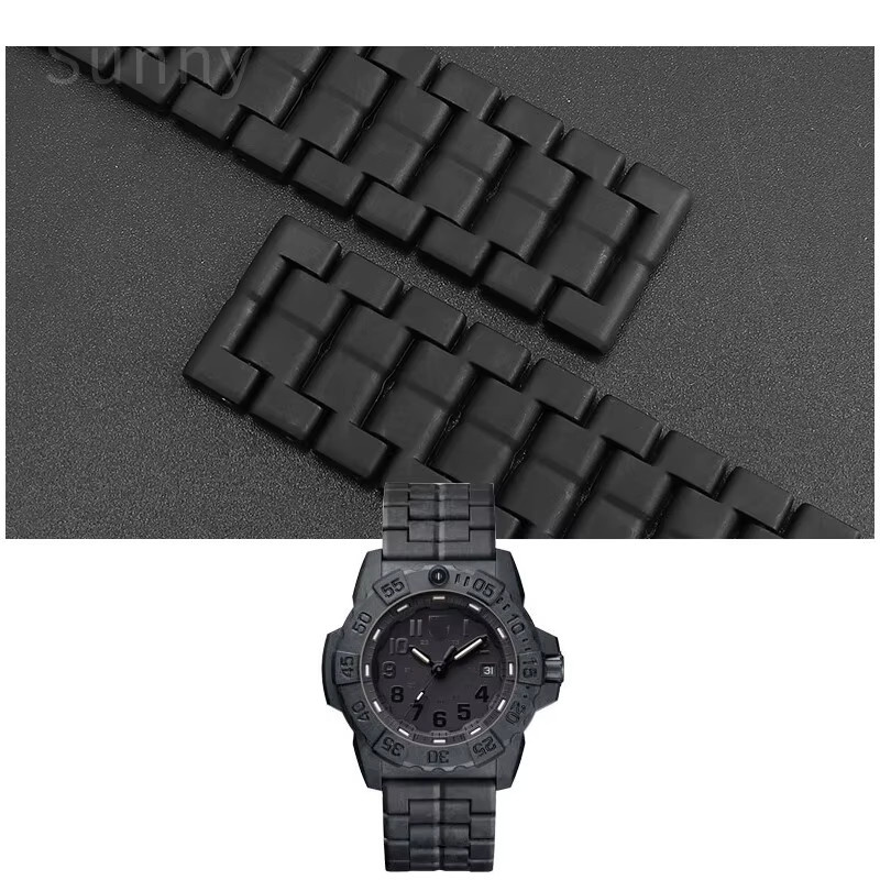 Luminox Uhrenarmband, Kunststoff, Edelstahl, Schwarz, Unisex, 23mm - Bild 4