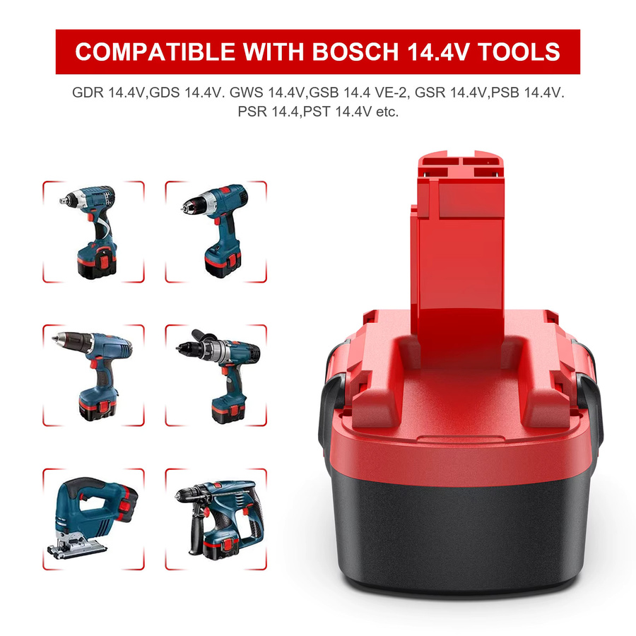 Powtree Akku 4000 mAh für Bosch BAT038 14,4 V NI-MH, kompatibel mit Bosch BAT040 BAT041 BAT140 BAT159 PSR GSR GWS GHO GDR GDS - Bild 5