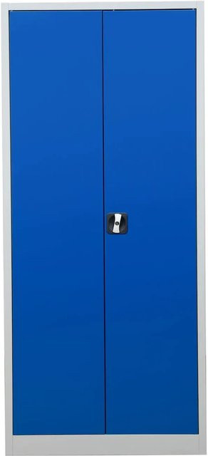 PROREGAL Flügeltürenschrank Badger mit 4 Fachböden und Schloss, Grau-Blau lackiert, H x B x T: 180 x 80 x 38 cm - Bild 1
