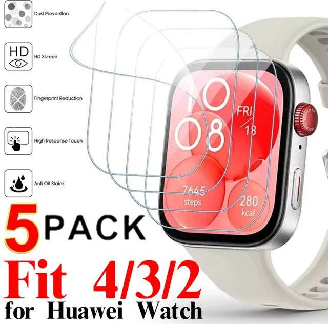 Huawei Smartwatch Screen Protector, TPU, transparent, 5 Stück - Bild 1
