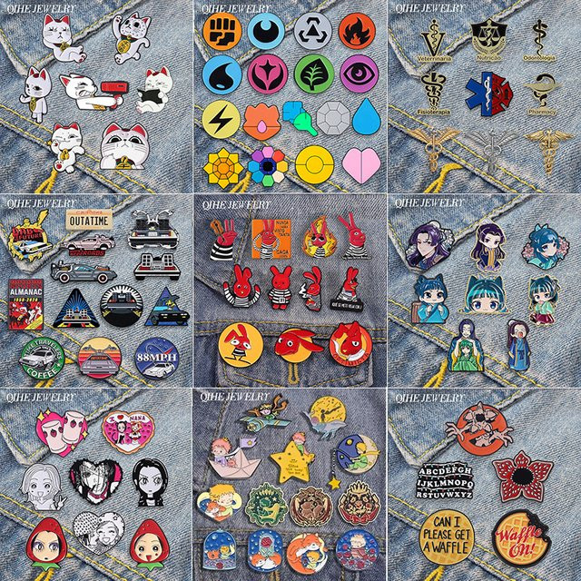 QIHE JEWELRY Emaille-Pins, Bunt, Verspielt - Bild 1