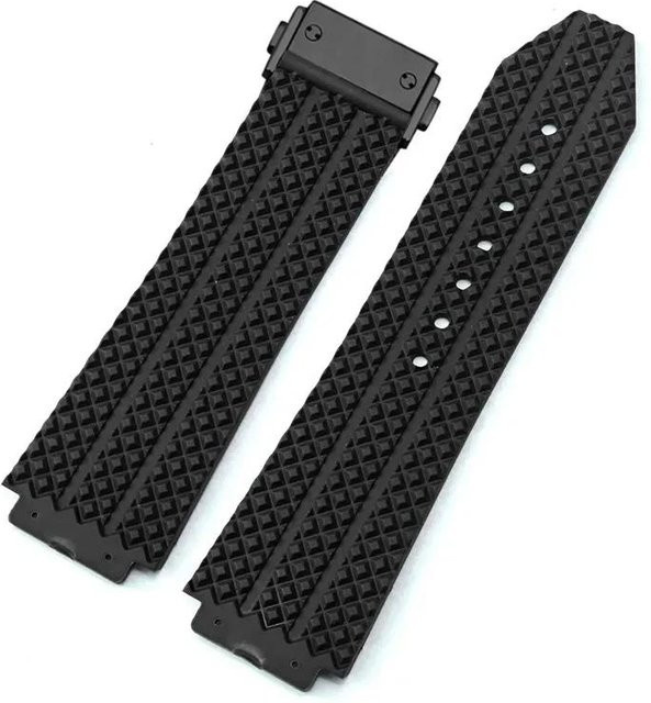 Uhrenarmband Solsticef Silikon, Schwarz, Unisex, 24*17mm, 26*19mm - Bild 1