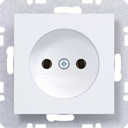Hager Schutzkontakt-Steckdose in Lichtweiß matt WAS5100WM - Bild 1