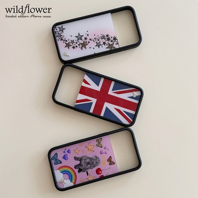Wildflower Puppy Love Handyhülle für iPhone 12 bis 17 Pro Max Plus, Multicolor mit Sternen und Leopard-Print - Bild 1