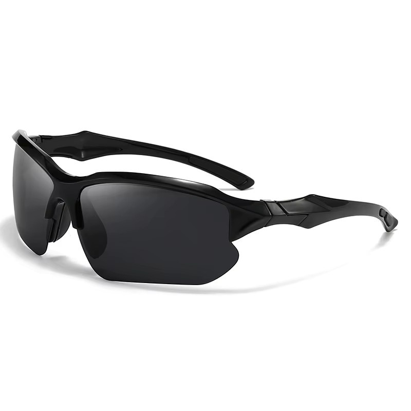 Polarisierte Sportsonnenbrille Halbrand, Herren, schwarz, Kunststoff - Bild 2