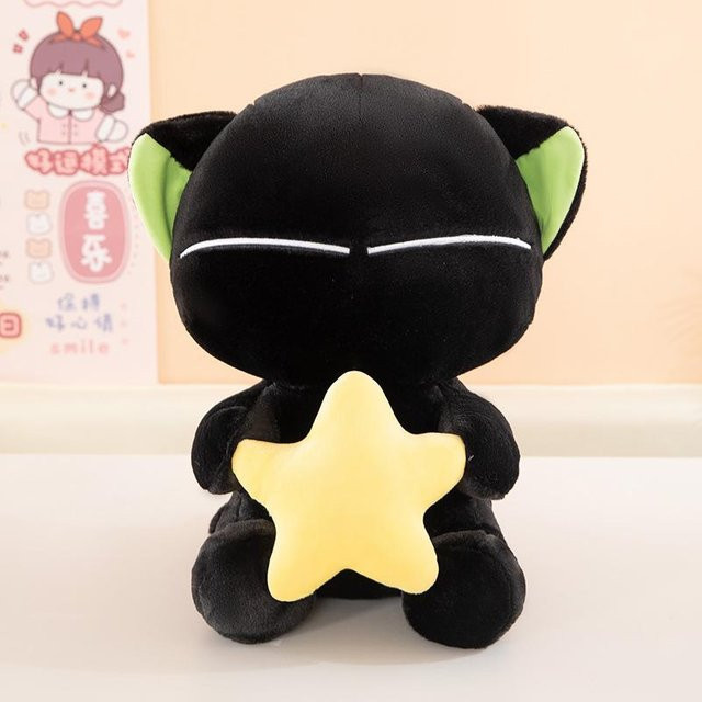 Yiran toy Schwarzes Katzen-Stofftier, Plüschtier, 30cm, ab 14 Jahren - Bild 1