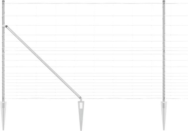 vidaXL Zaunpfosten aus Stahl, rechteckig, silber, in-ground, Höhe: 150 cm, Breite: 2,5 cm - Bild 1