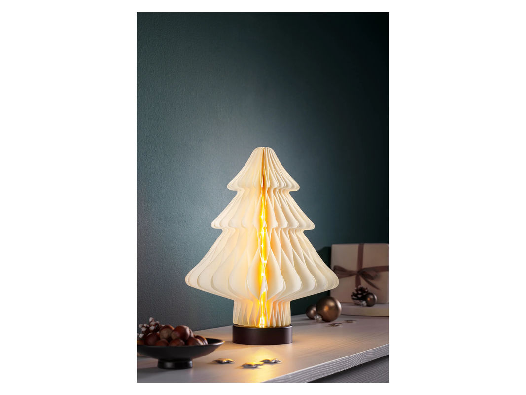 LIVARNO HOME Weihnachtsbaum aus Papier in Weiß mit Sternen und Schneeflocken, modern und stehend - Bild 2